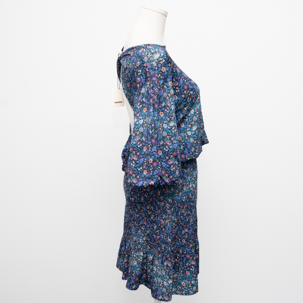 SANDRO - Spinelle‎ Floral Print Cutout Back Dress - Picture 9 of 11